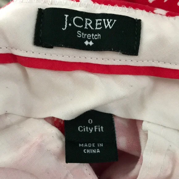 J Crew red & white city fit stretch IKAT shorts - Picture 11 of 12